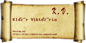 Klár Viktória névjegykártya